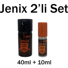 Jenix 2’li Biber Gazı Seti – 40 ml Çanta Boy + 10 ml Ruj Tipi | Yasal, Etkili, Taşınabilir Savunma Seti