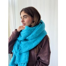 Retrobird Büyük Boy Soft Örgü Atkı Kadın Deniz Mavisi