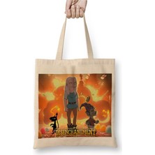 Toyaso Disenchantment Poster Afiş Beyaz Bez Çanta Uzun Saplı Alışveriş Çantası Plaj Çantası