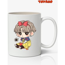 Toyaso Bts Jungkook V Jimin Suga BT21 Anime Temalı Beyaz Kupa Bardak Sevgiliye Arkadaşa Hediye