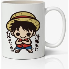 Toyaso One Piece Monkey D. Luffy Anime Temalı Beyaz Kupa Bardak
