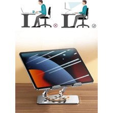 Nirnisa Yükseklik Ayarlı 7-12 Inç Metal Tablet Soğutucu Masaüstü 360 Dönen Ayaklı Laptop Standı ipad Tutucu