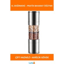 Letsii 2'si 1 Arada Şeffaf Akrilik El Değirmeni