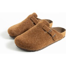 Friend & Trend Keçe Kışlık Önü Kapalı Anatomik Taban Tokalı Sabo Terlik