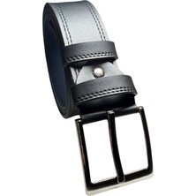 Gündoğdu Deri Siyah 4,5cm Çift Dikişli Birinci Sınıf Suni Deri Kot Kemer