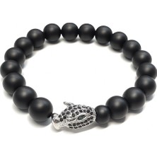 Chavin Lastikli Doğal Oniks Taşlı Erkek Bileklik EY43