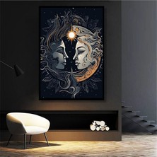 GülsenArt Soyut Sanat Dekoratif Ahşap Hd Dijital Baskı Dikey Kanvas Tablo Oturma Odası Ofis Dekoru