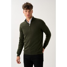 Fermuarlı Dik Yaka Kazak