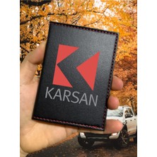 Nurdic Karsan Logolu Ticari Kamyon Van Minivan Ruhsat Kabı Oto Ruhsat Kılıfı Deri Dikişli Koruyucu