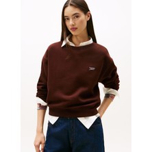 Tommy Jeans Yuvarlak Yaka Nakışlı Kahve Kadın Sweatshırt DW0DW21961GS7