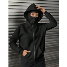 General Nutrition Unisex Maskeli Ninja Hırka 3 Iplik Oversize
