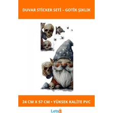 Letsii Gotik Cüce ve Kafatası Temalı Duvar Sticker