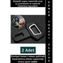 Wintoup Premium Kompakt Çanta Cep Boy Araç Içi Işlevsel Çok Şık Pratik Kemer Tokası Tasarımlı Açacak 2 Adet