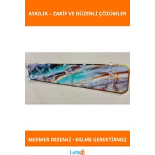 Letsii Mermer Desenli Şeffaf Yapışkanlı Askılık Fonksiyonel Duvar Askısı