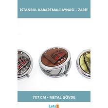 Letsii Metal Istanbul Temalı Kabartmalı El Aynası 7x7 cm