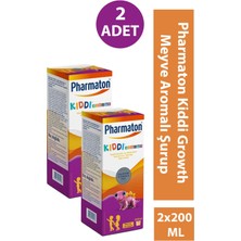 Asfstore Pharmaton Kiddi Growth Kalsiyum Vitamin D Iyot Içeren Takviye Edici Gıda Meyve Aromalı Şurup 200 ml 2ADET