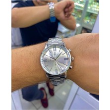 Leerybee Özel Kutulu Gümüş Renk Çelik Kordon Erkek Kol Saati