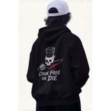 Garage Fashion Unisex Erkek/kadın Yes Chef Baskılı Pamuklu Oversize Kapüşonlu Sweatshirt