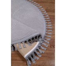 Valery Home Rölyef Joy Daire Vizon Kaymaz Taban Kesme Halı Pon Pon