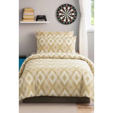 Mira Home Zigzag Desenli Sarı Pamuklu Tek Kişilik Nevresim Takımı