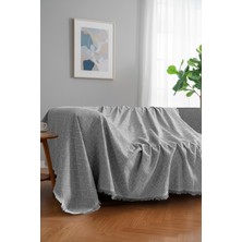 Rell Home Pamuklu Dokulu Koltuk Şalı 170X220 cm – Saçaklı Tv Battaniyesi & Dekoratif Koltuk Örtüsü
