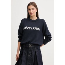 Tommy Hilfiger Ck LV047C311G Cotton Graphic Pullover Kadın Sweaters