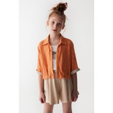 Nk Kids Kız Çocuk 8-14 Yaş Crop Gömlek 36395 Turuncu