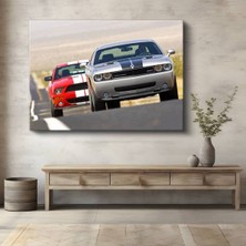 Dodge Challenger Charger Amerikan Kanvas Tablo Muscle Ikilisi Hemi Gücü Tablo