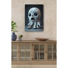 GülsenArt Korkmuş Taş Görünümlü Hayalet Yağlı Boya Görünümlü Hd Dijital Baskı Dikey Kanvas TABLO53