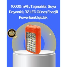 Suya Dayanıklı Güneş Paneli Destekli Powerbank ve Işıldak