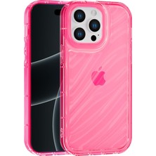 Vissona iPhone 15 Pro Max Uyumlu Telefon Kılıfı Kamera Çıkıntılı Kabartmalı Parlak Desenli Darbe Emici Silik