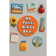 Nurdic Modern ve Dekoratif Yuvarlak Buzdolabı Magneti Magnet Büyük Boy 10X10 cm - Alkol Bey
