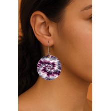 Nurdic Kadın Küpe Desenli Stilist Kancalı 3.5X5CM Yuvarlak Şeffaf Küpe Deep