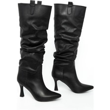 Ventes Bilek Büzgülü Ince Topuklu Kadın Çizme 5038511-Z