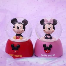 Keyfim Shop Mickey Mouse Işıklı Müzikli Püskürtmeli Büyük Boy Kar Küresi