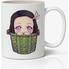 Toyaso Nezuko Kamado Anime Temalı Beyaz Kupa Bardak Sevgiliye Arkadaşa Hediye