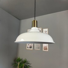 Bamyum Nota Beyaz Tekli Avize Kalın Eskitme Fener Başlık Salon Mutfak Koridor Otel Avizesi Lamba Aydınlatma