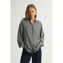 Love My Body Cep Detaylı Çizgili Gömlek C.gri 130L9672000