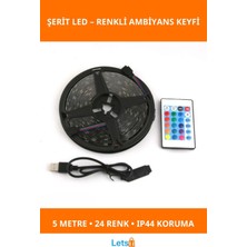 Letsii Rgb Kumandalı 30 LED USB Aydınlatma Şeridi 5m