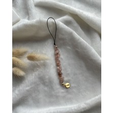 Pel Design Pembe Kuvars Taşı Harfli Kişiye Özel Charm