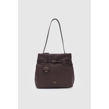 Oggo Suvea Kahve Hakiki Deri Omuz Çantası