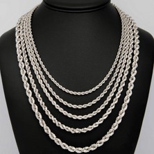 Ily Jewelry 925 Ayar Gümüş Halat Zincir 60 cm Kolye