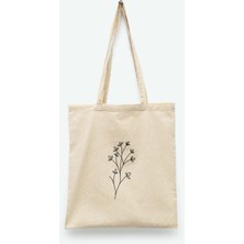 Tuffy Design Çiçek Baskılı Tote Bez Alışveriş Çantası