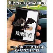 Nurdic Siyah Beyaz Ön Arka Baskılı Oto Araç Ruhsat Kabı Kartlık Deri Isim Yazılı Kişiye Özel Cüzdan