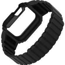 Lopard Apple Watch 7 41MM KD-142 Airbag Tasarımlı Kasa Koruyuculu Silikon Kordon