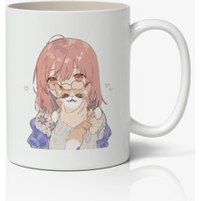 Toyaso Anime Kızı Temalı Beyaz Kupa Bardak