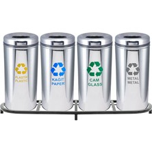 Nil Banyo Üstüner Geri Dönüşüm Kutusu 4lü Pasl. Ø30*66CM GEN:136,5CM