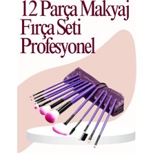 Alvo Store Buğz Yumuşak Fiber Kıllardan Oluşan 12'li Makyaj Fırçası Seti Göz Farı Allık ve Kontür Için