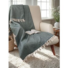 Sevim %100 Pamuk Koltuk Örtüsü - Çok Amaçlı Koltuk Şalı, Pike, Piknik Örtüsü-170x220cm-Yeşil