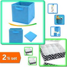 Hereveoyuncak 12 Bölmeli Mozaik Desen Organizer + Çok Amaçlı Dolap Içi Düzenleyici Kutu - 2li Set ZX456